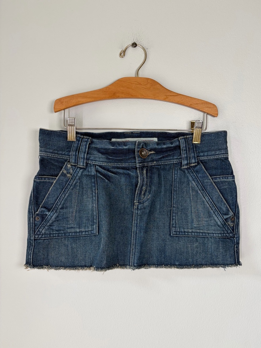 Mossimo Supply Co Y2K Lowest Rise Jean Mini Skirt